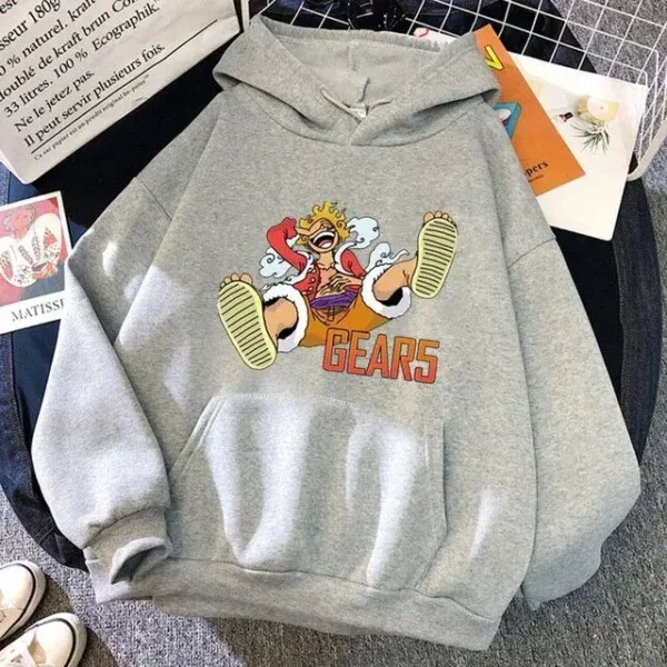 Felpa Grigia Luffy Gear 5