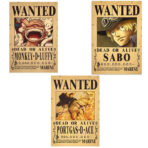 Poster Wanted Luffy Ace Sabo